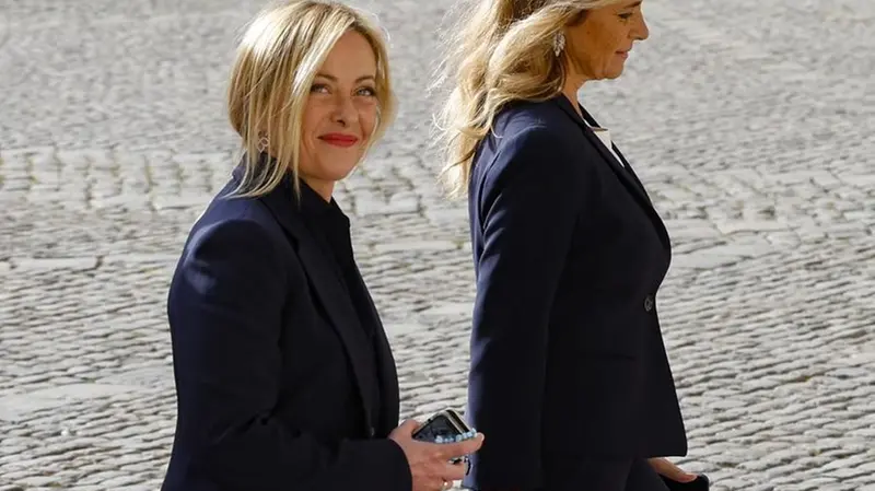 Giorgia Meloni al Quirinale - Foto Ansa