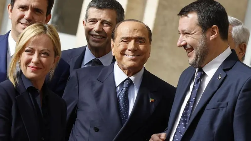 La coalizione di centrodestra questa mattina al Quirinale - Foto ANSA