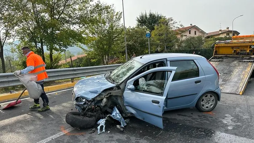 Le due auto coinvolte nello scontro a Iseo