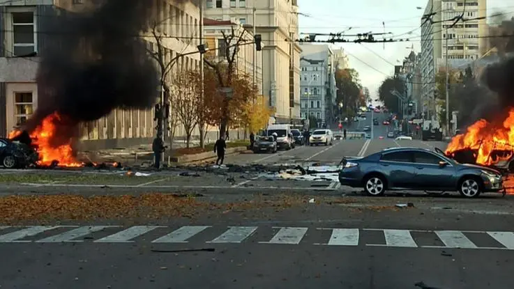 Le prime foto dei bombardamenti di Kiev