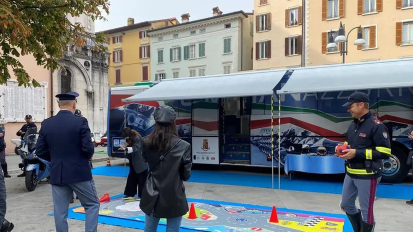L'evento pullman azzurro oggi a Brescia