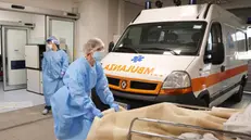 Due infermieri al lavoro in Pronto soccorso - Foto Ansa/Filippo Venezia © www.giornaledibrescia.it
