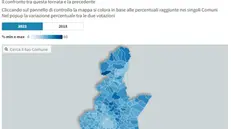Una delle mappe di analisi dei risultati delle Politiche 2022
