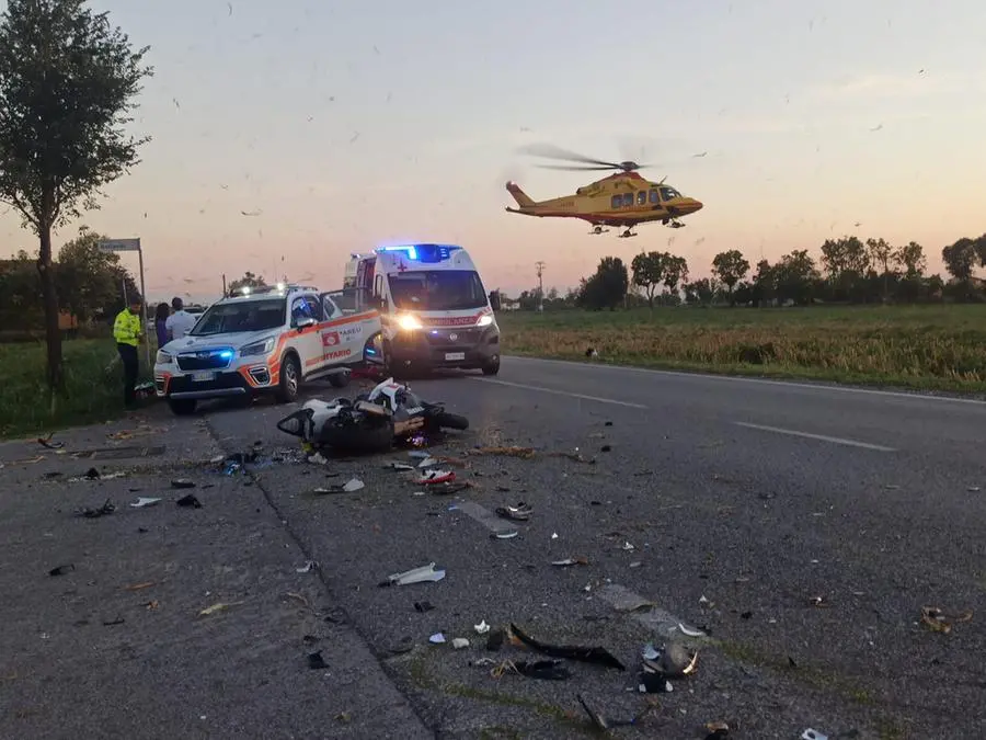 La moto coinvolta nell'incidente di Montichiari