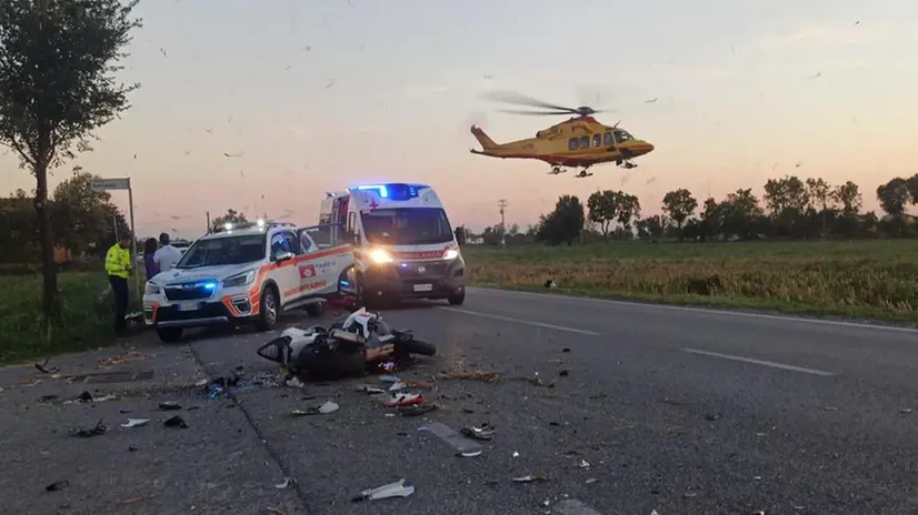 La moto coinvolta nell'incidente di Montichiari