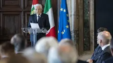 Il presidente Sergio Mattarella durante la cerimonia - Foto Ansa © www.giornaledibrescia.it