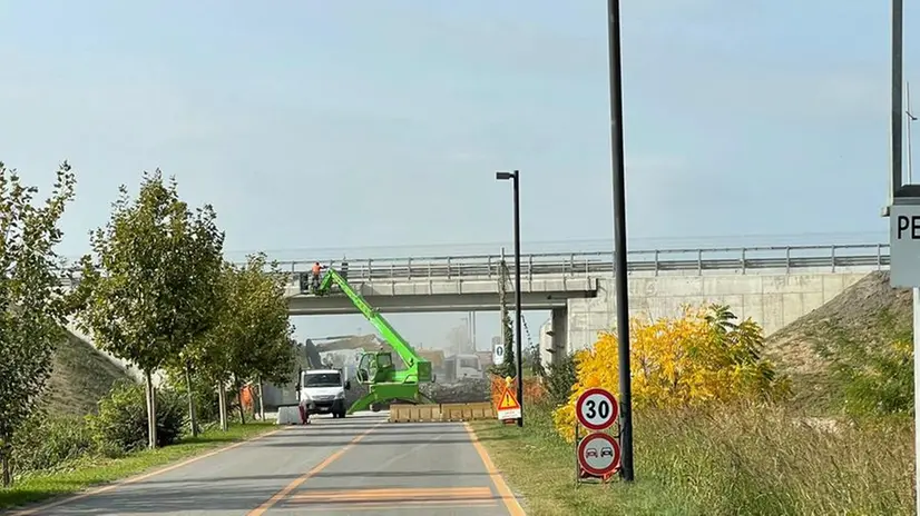 I lavori al cavalcavia a Ospitaletto