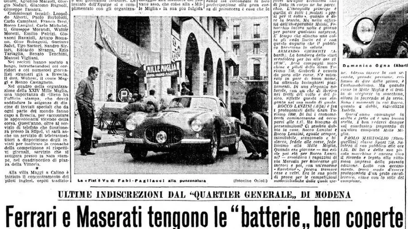 Piazza Vittoria addobbata per le Mile Miglia in uno scatto del GdB del 1957 - © www.giornaledibrescia.it