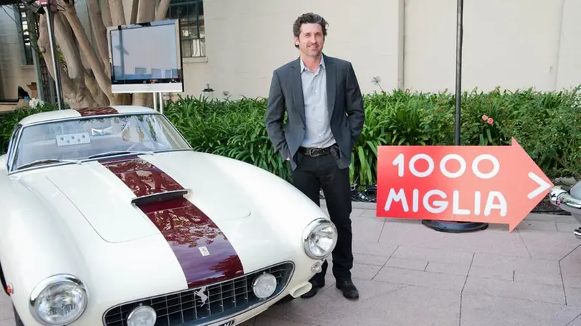 Patrick Dempsey durante il roadshow internazionale della Mille Miglia - Foto © www.giornaledibrescia.it