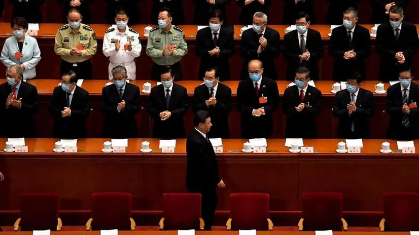 Il presidente cinese Xi Jinping al Congresso del Popolo a Pechino il 25 maggio 2020 - Foto Afp/Noel Celis