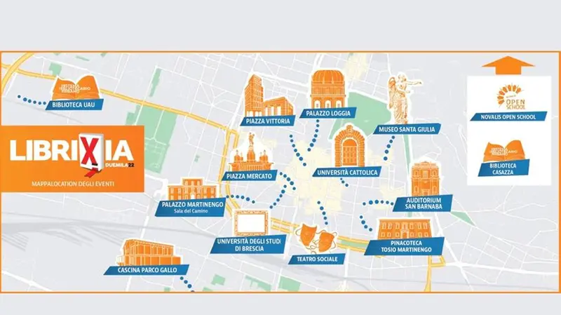 La mappa dei luoghi della manifestazione in centro città - Foto © www.giornaledibrescia.it