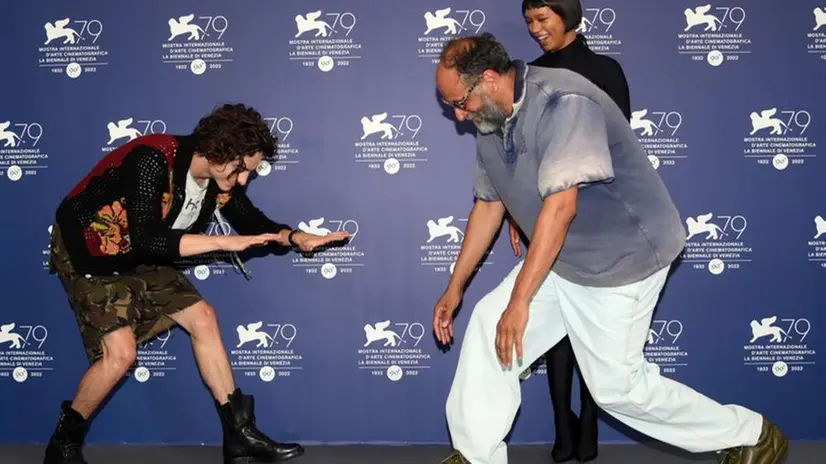 Luca Guadagnino, Timothée Chalamet e Taylor Russel