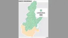 I confini del collegio uninominale del Senato Lombardia 3-U08