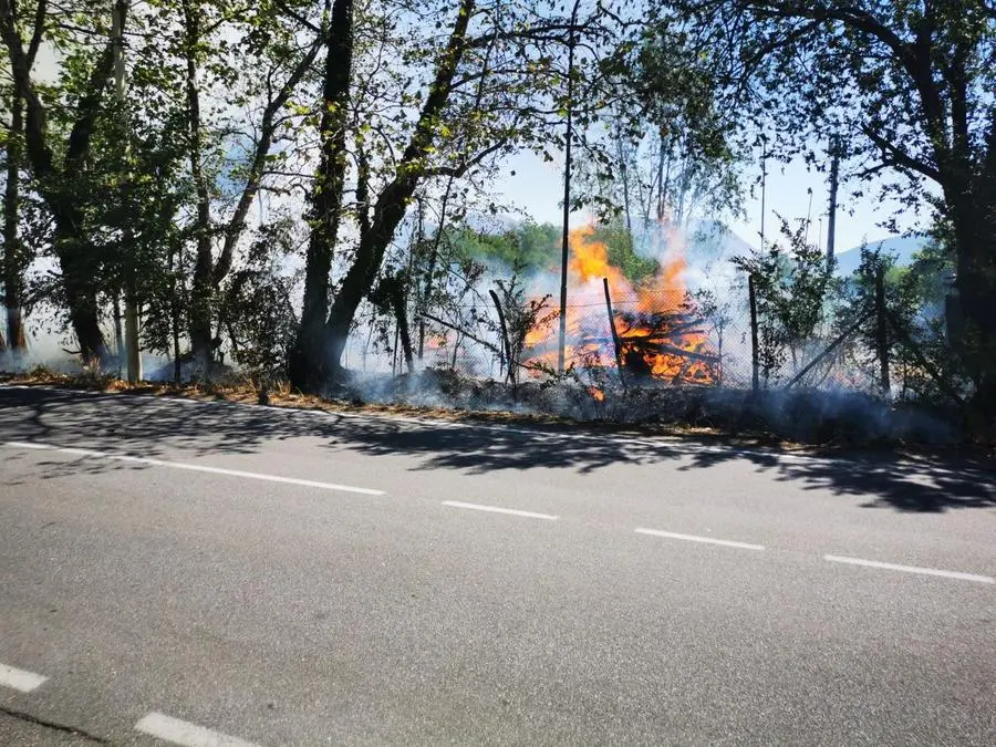 Le fiamme si sono propagate a Concesio