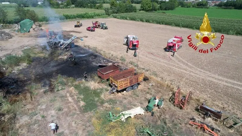 L'intervento dei vigili del fuoco a Roncadelle