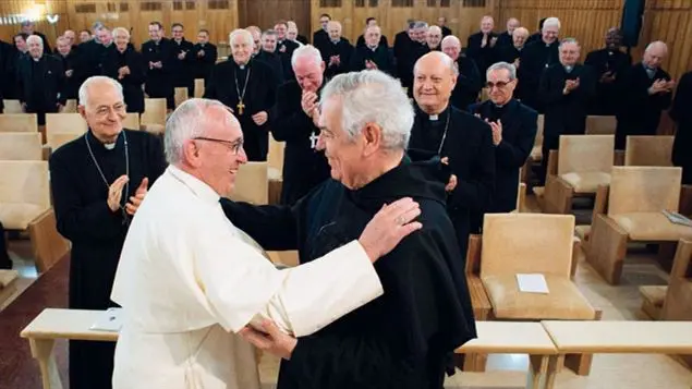 Padre Ermes Ronchi con papa Francesco