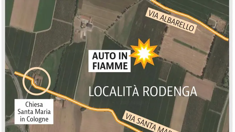 L'auto è stata abbandonata tra Palazzolo, Cologne ed Erbusco