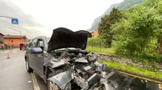 Lo schianto tra un'auto e un camion a Darfo Boario Terme