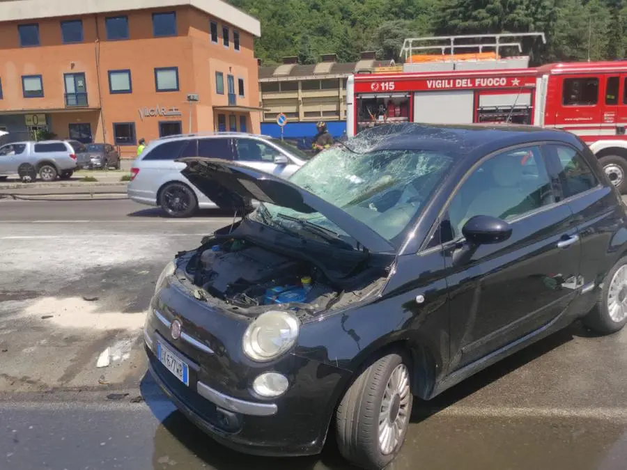 Le immagini dell'incidente a Villa Carcina