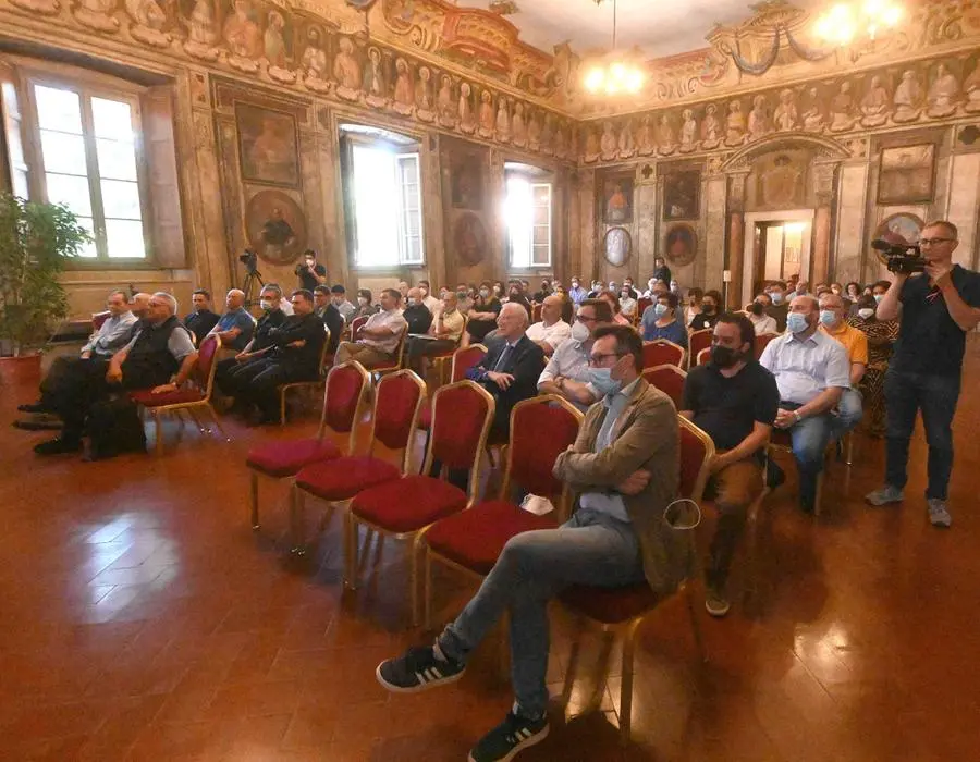 La conferenza stampa nel Salone dei Vescovi a Palazzo Vescovile
