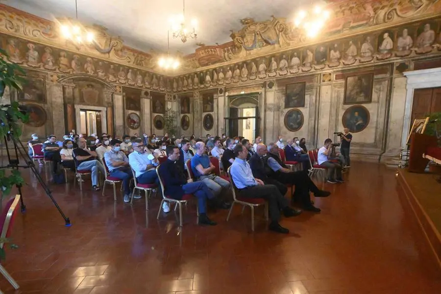 La conferenza stampa nel Salone dei Vescovi a Palazzo Vescovile