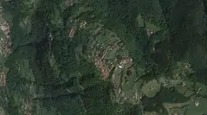 Una veduta satellitare di Pontasio, frazione di Pisogne immersa nel verde - Foto tratta da Google Maps