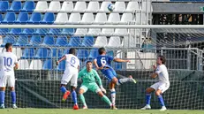Davide Adorni ha avuto una bella chance di testa per centrare il gol - Foto Nicoli New Reporter © www.giornaledibrescia.it