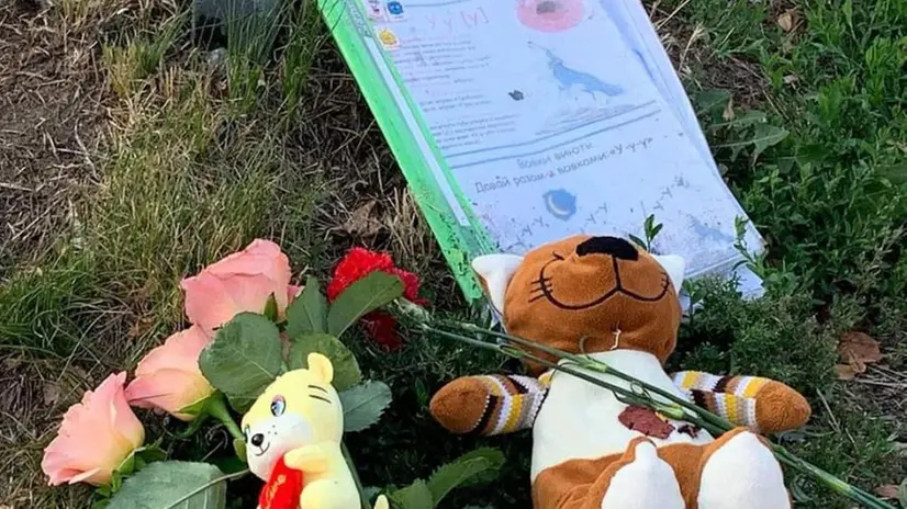 Fiori e peluche sul luogo di una strage avvenuta a Vinnytsia in Ucraina - © www.giornaledibrescia.it