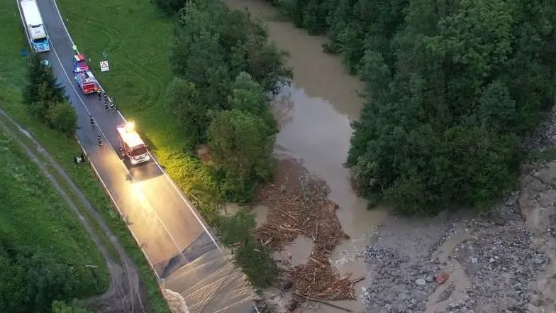 L’Oglio esonda a Monno, agosto 2021 - © www.giornaledibrescia.it