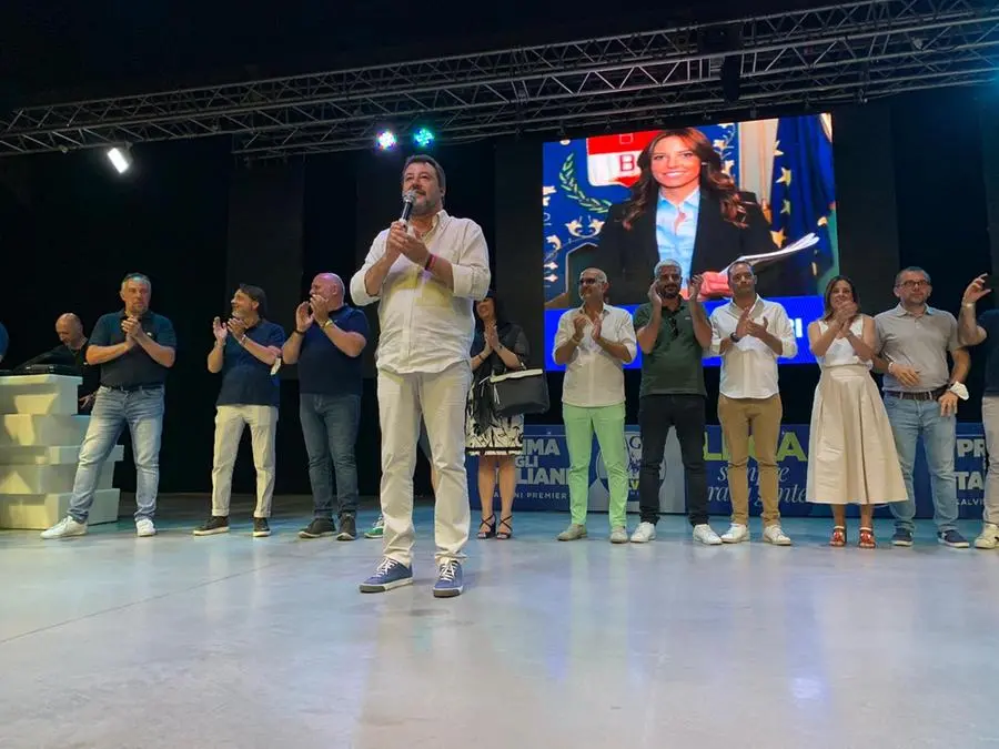 Matteo Salvini alla festa della Lega ad Adro