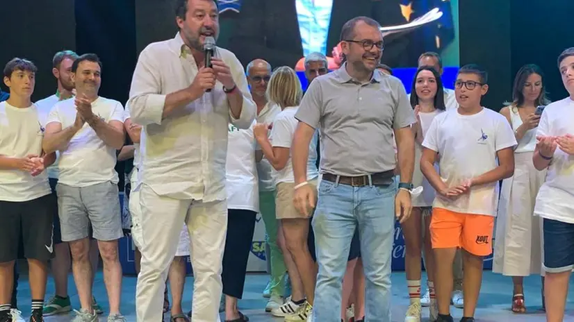 Matteo Salvini alla festa della Lega ad Adro