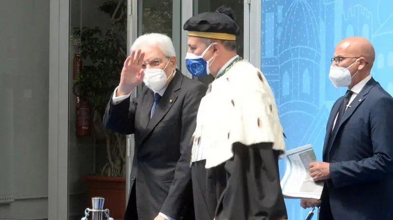 Con il presidente Sergio Mattarella durante la visita a Brescia - Foto Marco Ortogni/Neg © www.giornaledibrescia.it