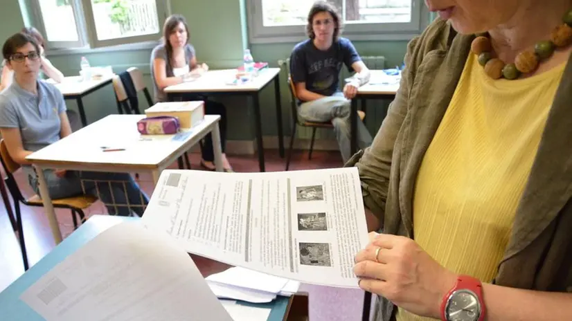 Il momento d’inizio della prima prova scritta della Maturità - © www.giornaledibrescia.it