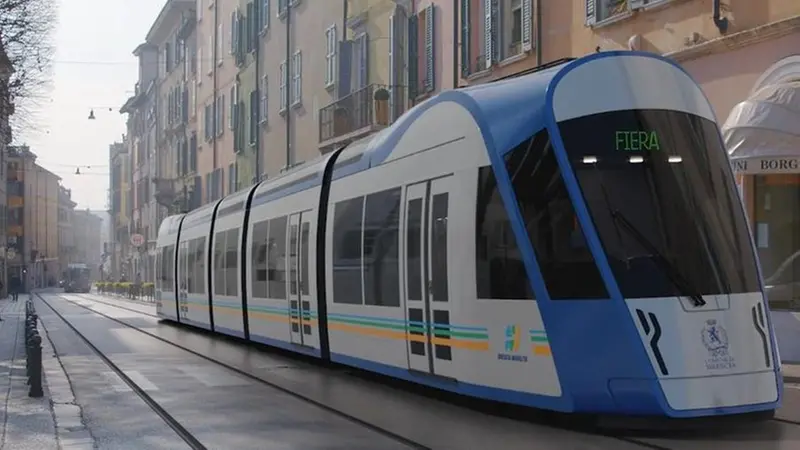 Un rendering del tram, tra i punti cardine del Dup - © www.giornaledibrescia.it