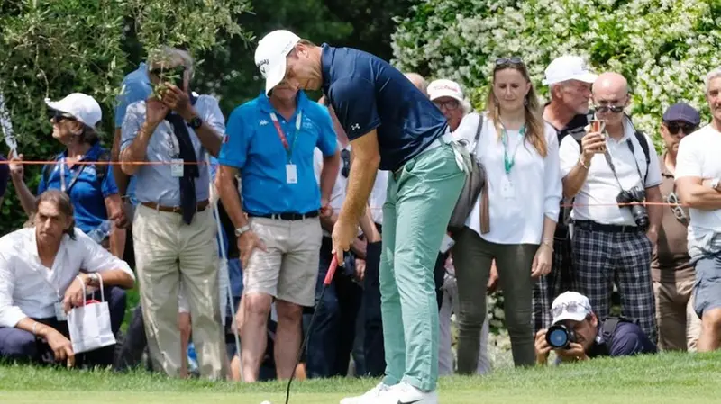 Il golfista salodiano sul green di casa nell’Open d’Italia del 2018