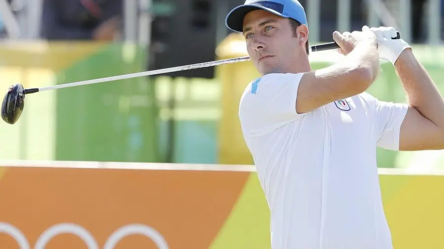 Bertasio in azione durante la competizione olimpica