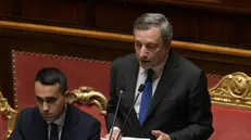 Draghi durante la replica in Senato - Foto Ansa © www.giornaledibrescia.it