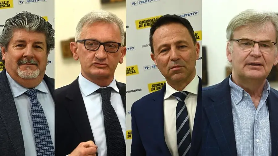 Da sinistra, Agliardi (Associazione Artigiani), Massetti (Confartigianato), Cordua (Apindustria) e Beretta (Confindustria) - © www.giornaledibrescia.it