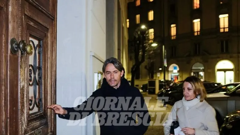 Pippo Inzaghi convocato in sede, si presenta con il suo avvocato - Foto New Reporter © www.giornaledibrescia.it