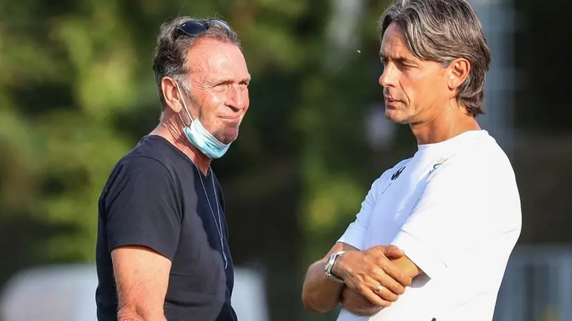 Massimo Cellino e Pippo Inzaghi - © www.giornaledibrescia.it