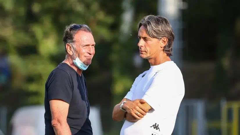 Massimo Cellino e Pippo Inzaghi - Foto New Reporter Nicoli © www.giornaledibrescia.it