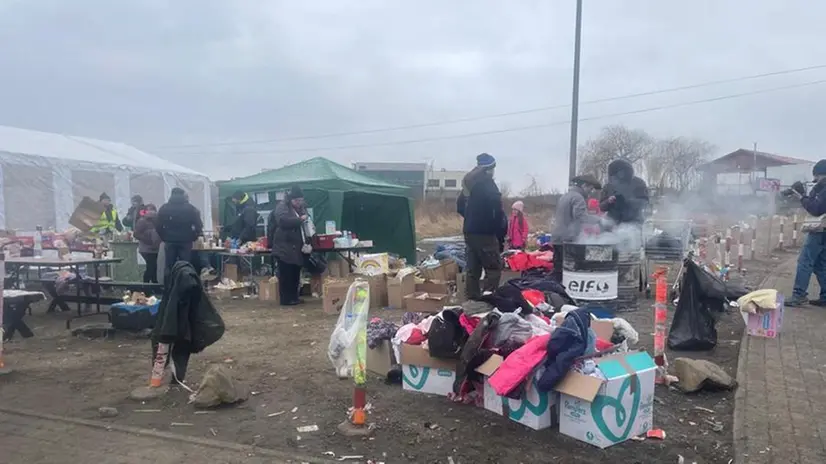L'arrivo del gruppo di Folzano al confine con la Polonia