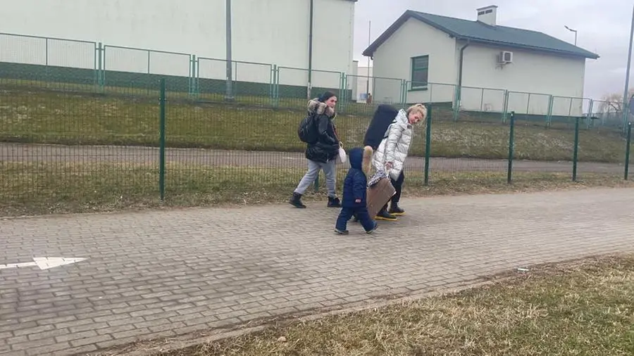 L'arrivo del gruppo di Folzano al confine con la Polonia