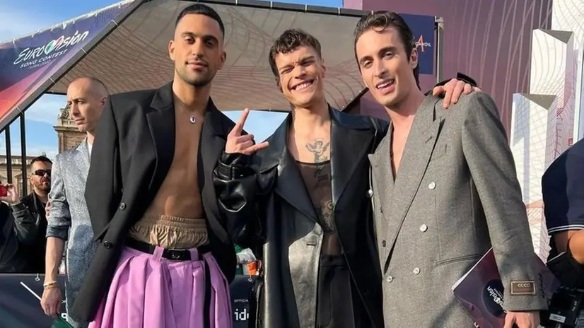 Mahmood e Blanco con Mattia Stanga a Venaria - Foto tratta dal profilo Instagram del tiktoker bresciano