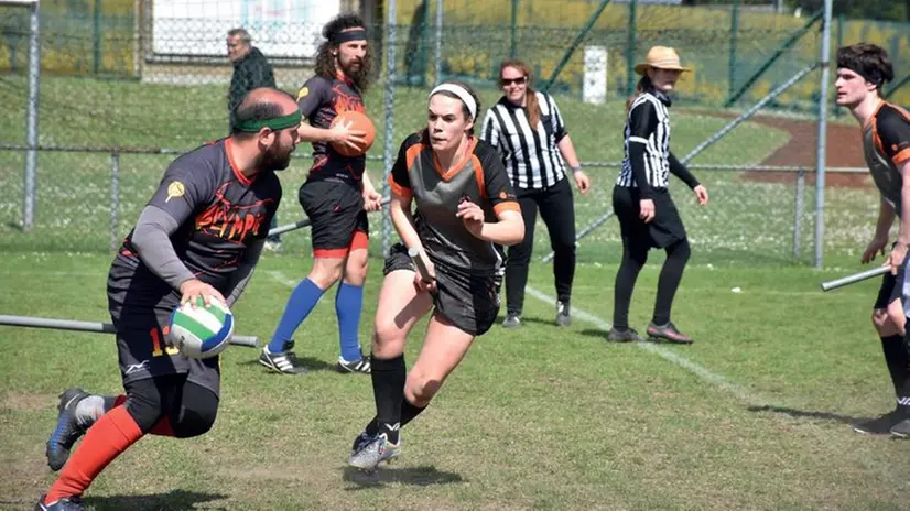 Un momento di una partita di Quidditch