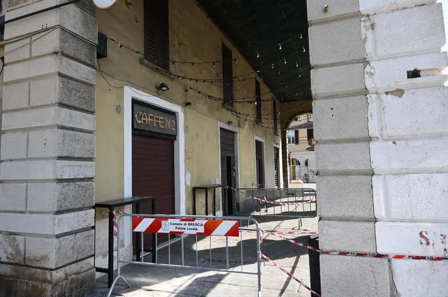 Il porticato del Casello del dazio in piazzale Arnaldo