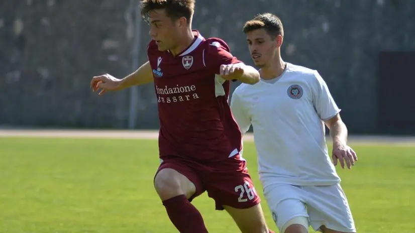 Il giovane Cristini a centrocampo nel match interno perso con il Leon - Foto Facebook Us Breno