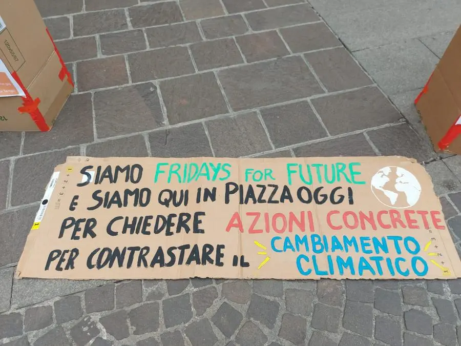 I Fridays for Future di Brescia con l'installazione 1,5°C