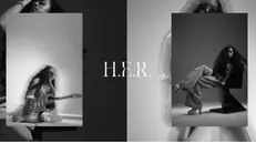 La homepage del sito ufficiale della cantante H.E.R.