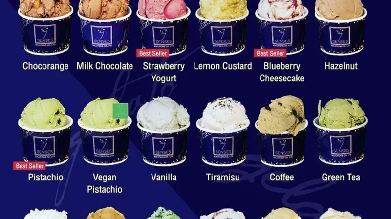 I gusti di gelato disponibili